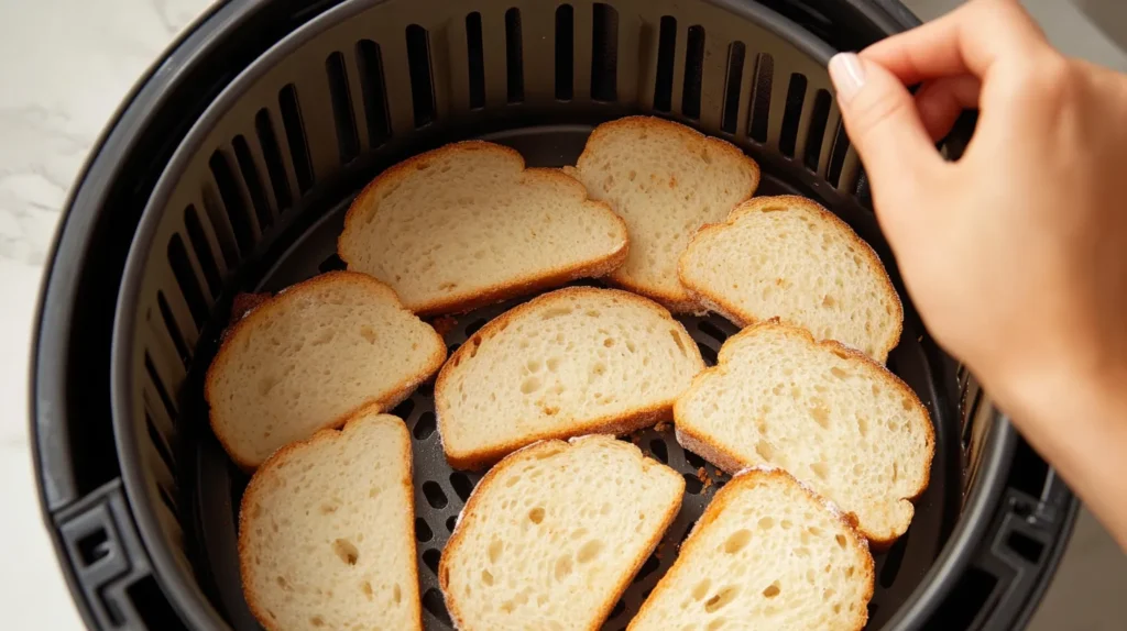 Frozen bread slices in air fryer	